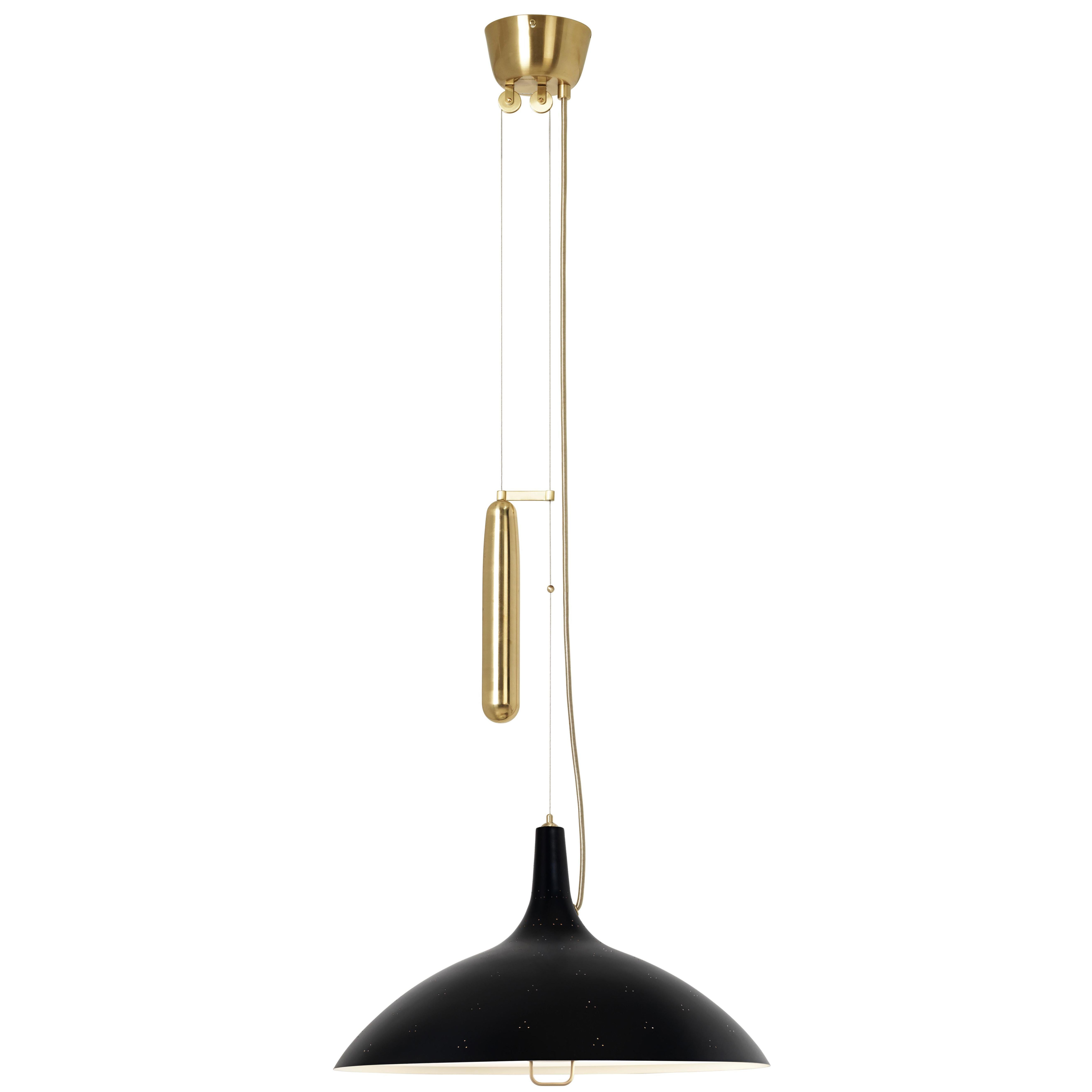 Paavo Tynell 'A1965' Counterweight Pendant Lamp in Black
