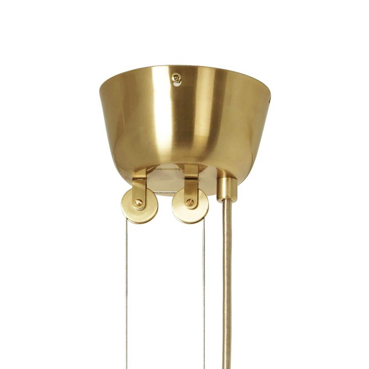 Finnish Paavo Tynell 'A1965' Counterweight Pendant Lamp in Brass For Sale
