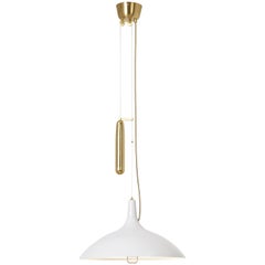 Paavo Tynell 'A1965' Counterweight Pendant Lamp in White