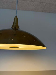 Vintage Paavo Tynell Perforated Brass Pendant Lamp, Model A 1965