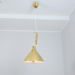 Paavo Tynell Adjustable Ceiling Lamp A1982MS, Full Perforated Brass, Idman 1950s