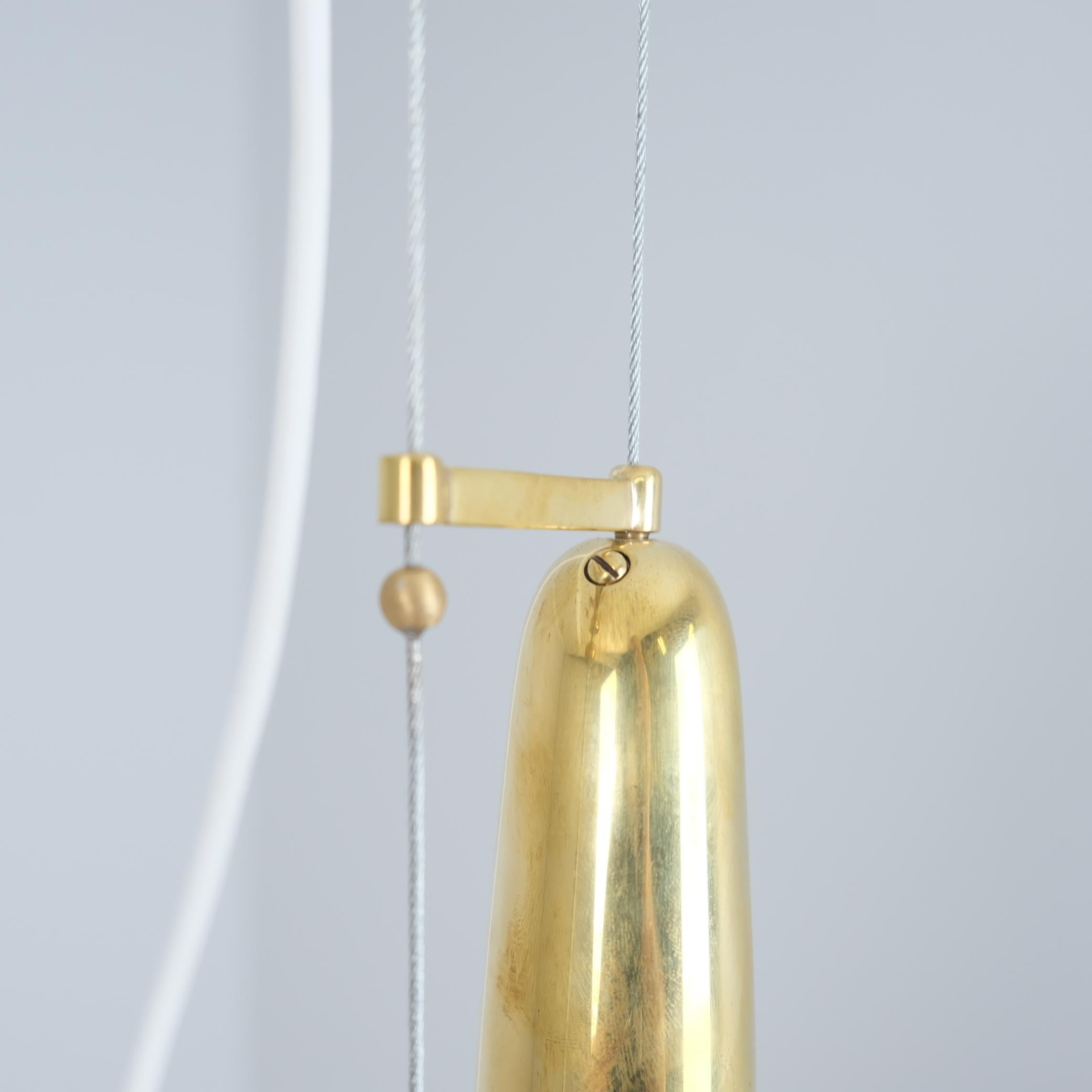 Metal Paavo Tynell Adjustable Ceiling Lamp A1982MS, Full Perforated Brass, Idman 1950s For Sale