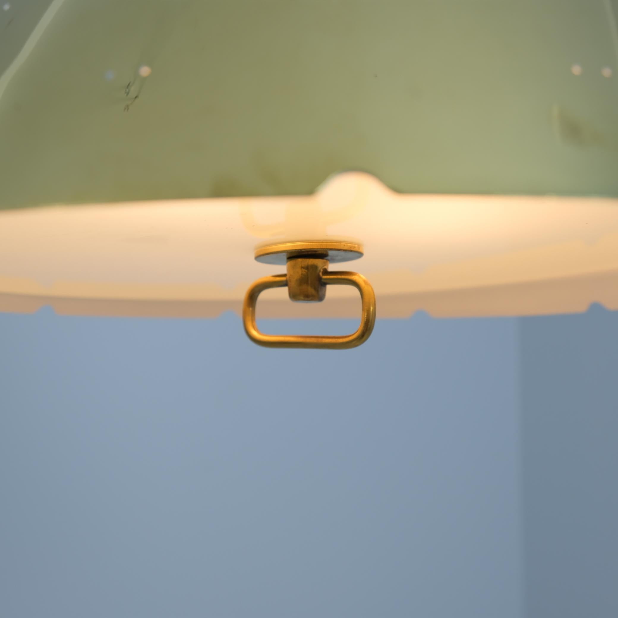 Finnish Paavo Tynell Adjustable Ceiling Lamp A1982MS, Full Perforated Brass, Idman 1950s For Sale