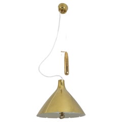 Lampada da soffitto regolabile Paavo Tynell A1982MS, Ottone pieno traforato, Idman 1950s