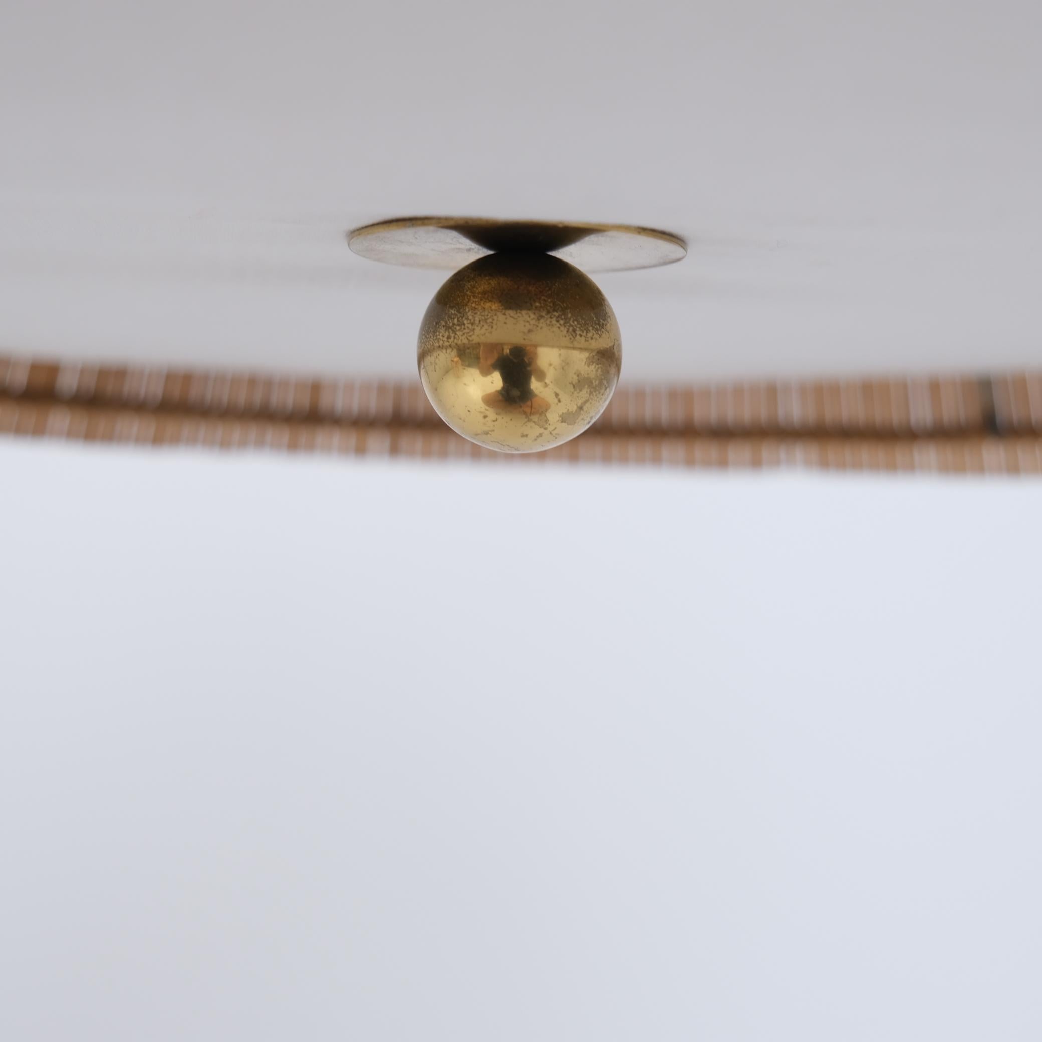 Lampada da soffitto regolabile Paavo Tynell Model 1968 in rattan, Taito 1950s in vendita 3