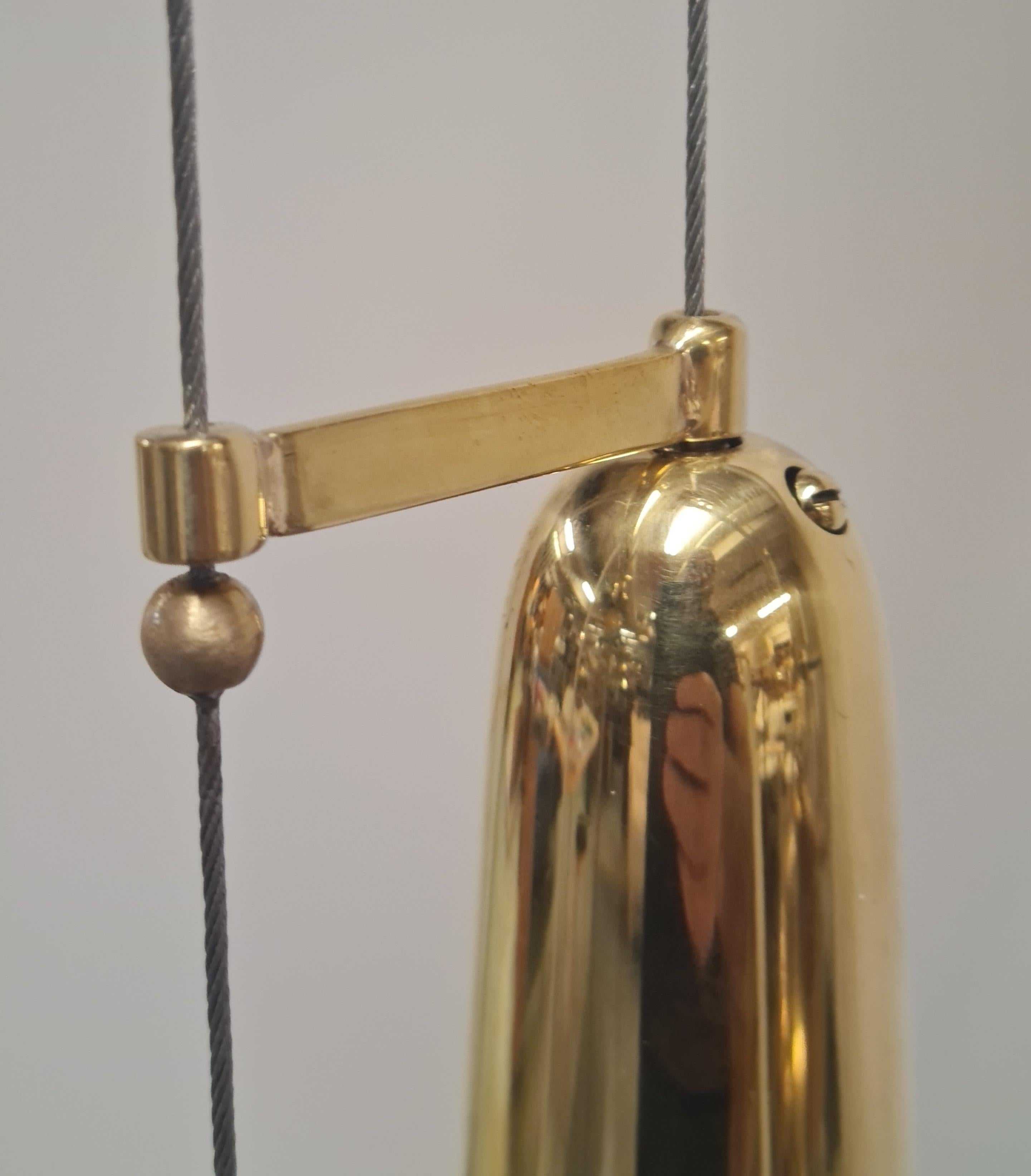 Metallo Lampada da soffitto regolabile Paavo Tynell A1982MS, Ottone pieno traforato, Idman 1950s in vendita