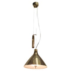 Paavo Tynell Adjustable Ceiling Lamp A1982MS, Full Perforated Brass, Idman 1950s