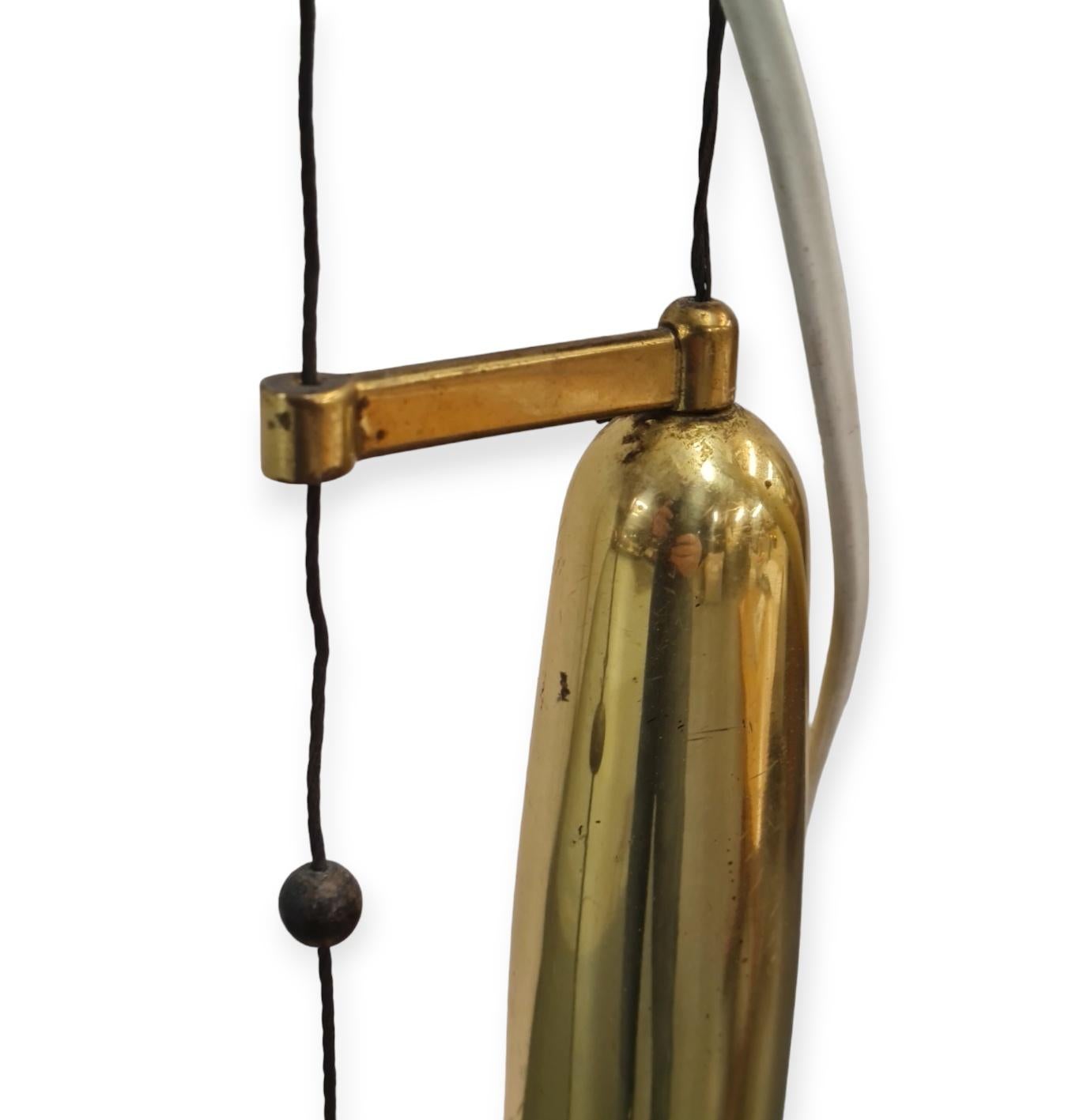 Paavo Tynell Adjustable Ceiling Lamp Model A1965 in Full Brass, Taito For Sale 2