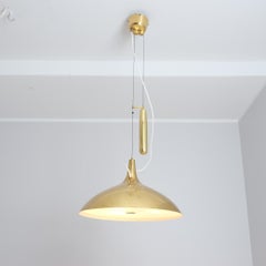 Paavo Tynell Adjustable Ceiling Lamp Model A1965 in Perforated Brass Taito 1950s