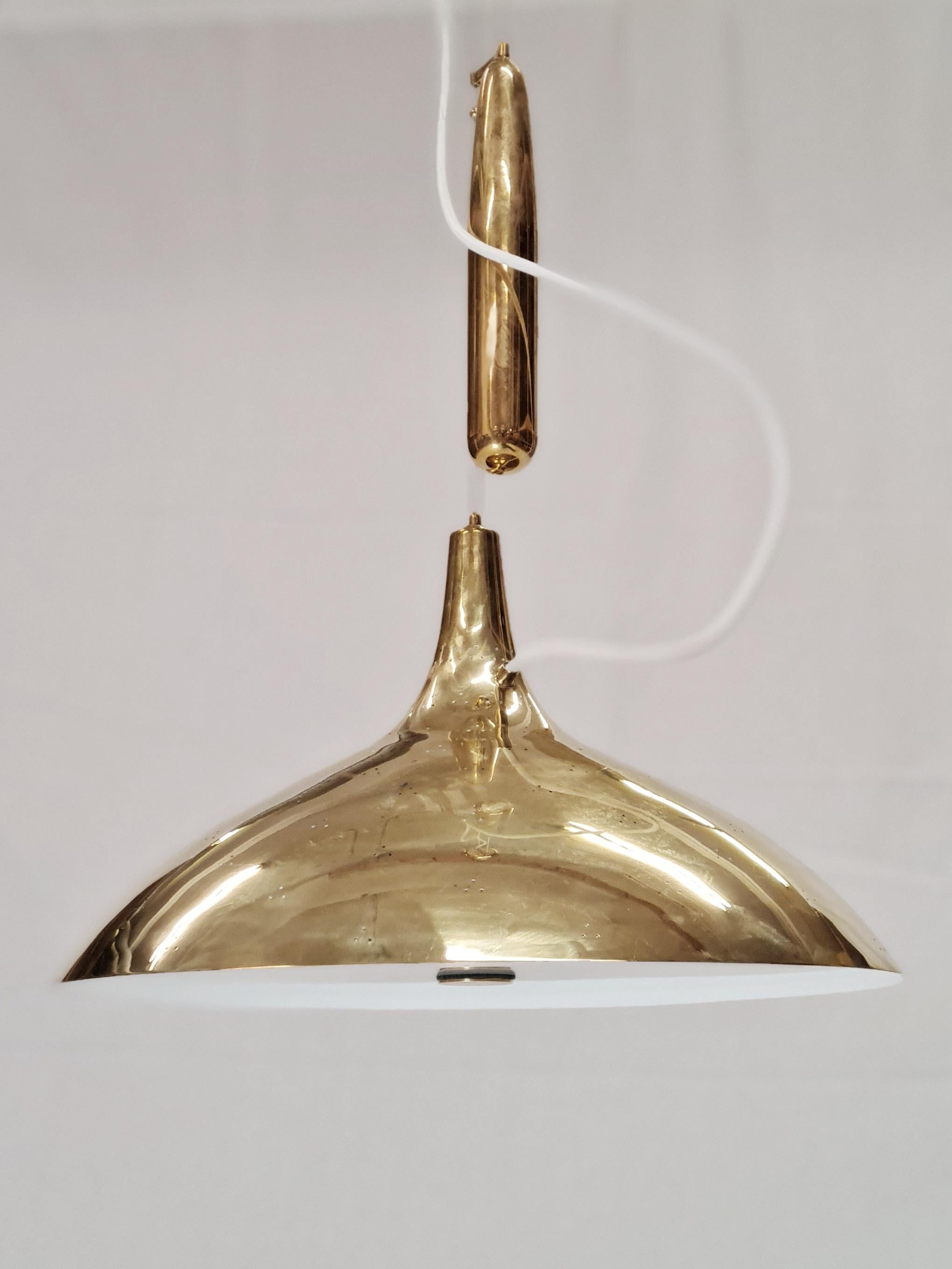 Brass Paavo Tynell Adjustable Counter Balance Ceiling Lamp Model A1965 by Taito