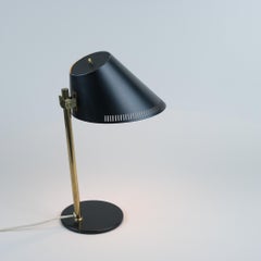 Paavo Tynell Adjustable Table Lamp Model 9227 in Black & Brass Taito Idman 1950s