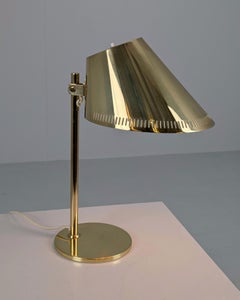 Paavo Tynell Adjustable Table Lamp Model 9227 in Full Brass, Taito 1950s