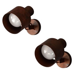 Paavo Tynell, Adjustable Wall Lights, Copper, Idman, Finland, 1960s
