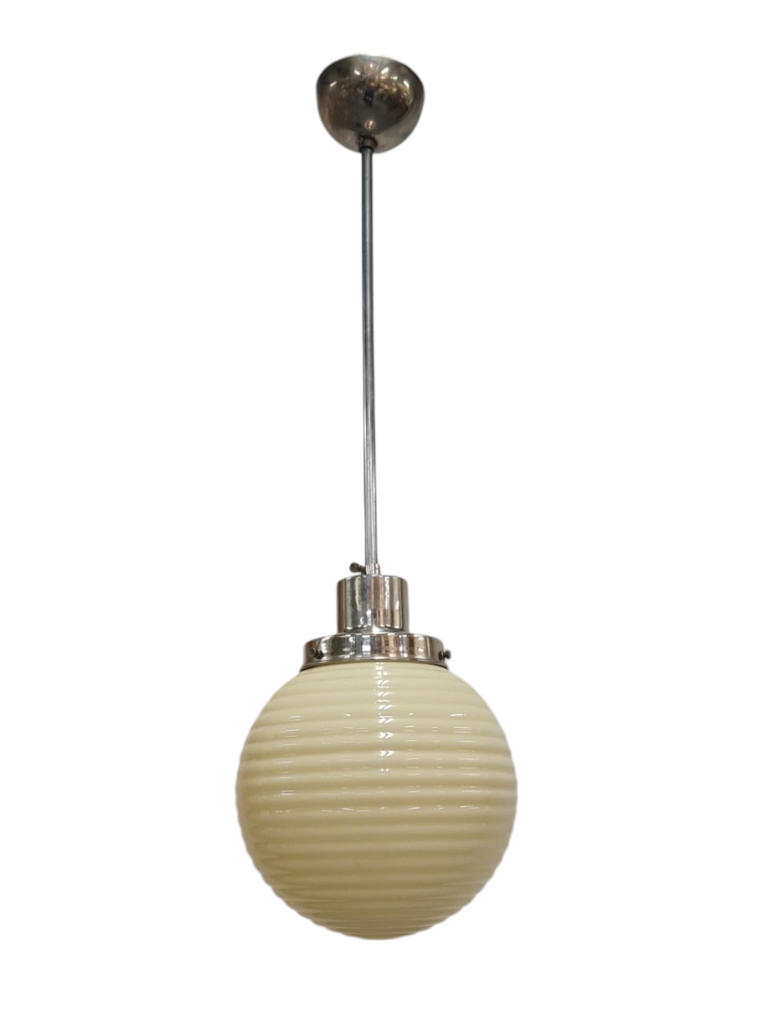Paavo Tynell Art Deco Lamp 1601, Nikkled Brass & Opaline Glass, Taito 1930s For Sale 5