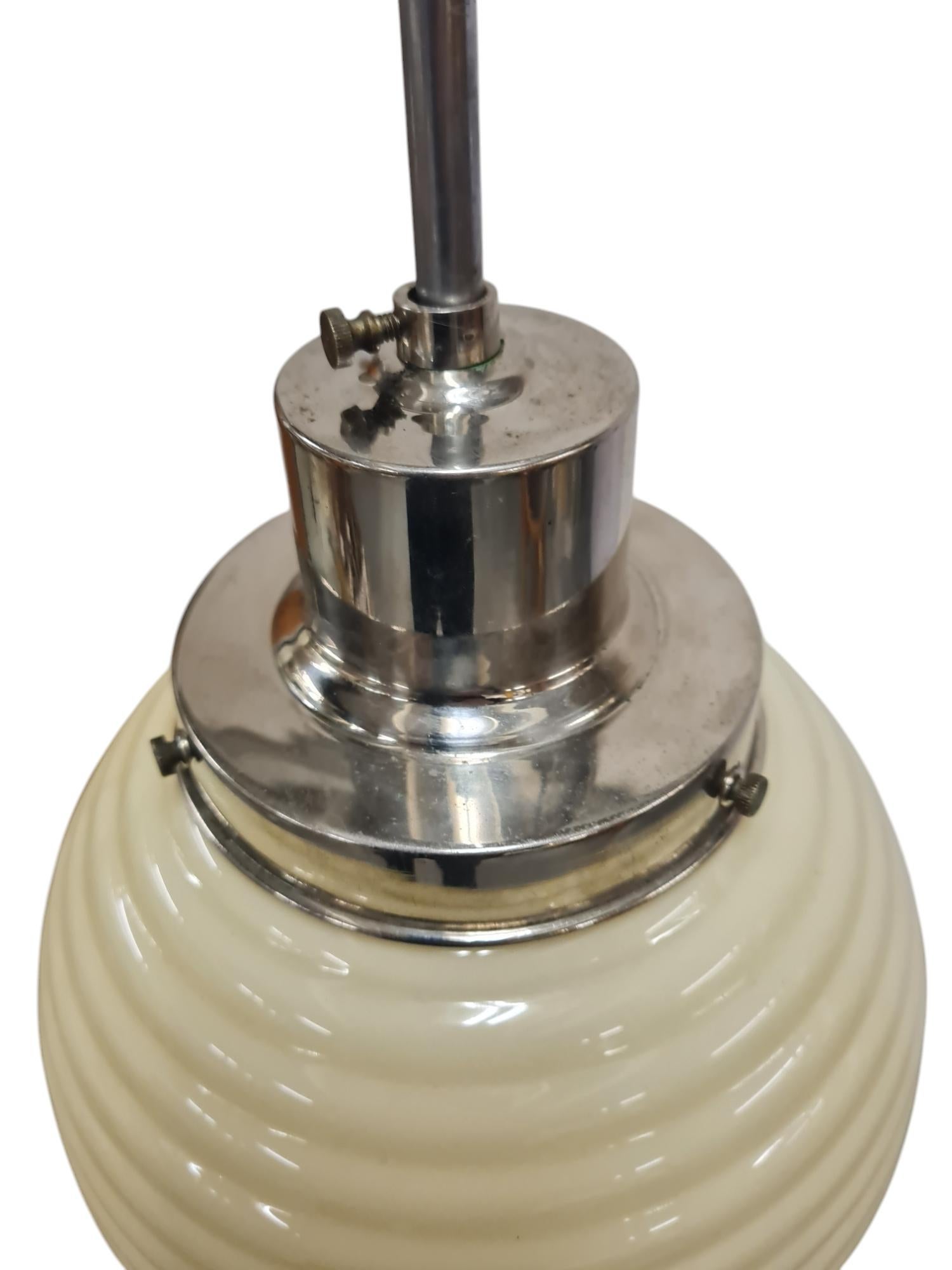 Metal Paavo Tynell Art Deco Lamp 1601, Nikkled Brass & Opaline Glass, Taito 1930s For Sale