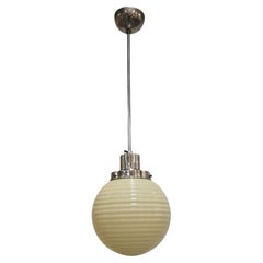 Paavo Tynell Art Deco Lamp 1601, Nikkled Brass & Opaline Glass, Taito 1930s