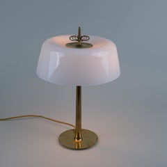 Paavo Tynell Ballerina Table Lamp Model 9211 in Brass & White Glass Taito 1950s