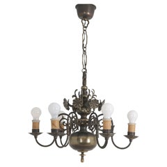 Paavo Tynell Pendentif de style baroque Model No No 1864 en laiton moulé, Taito 1950s