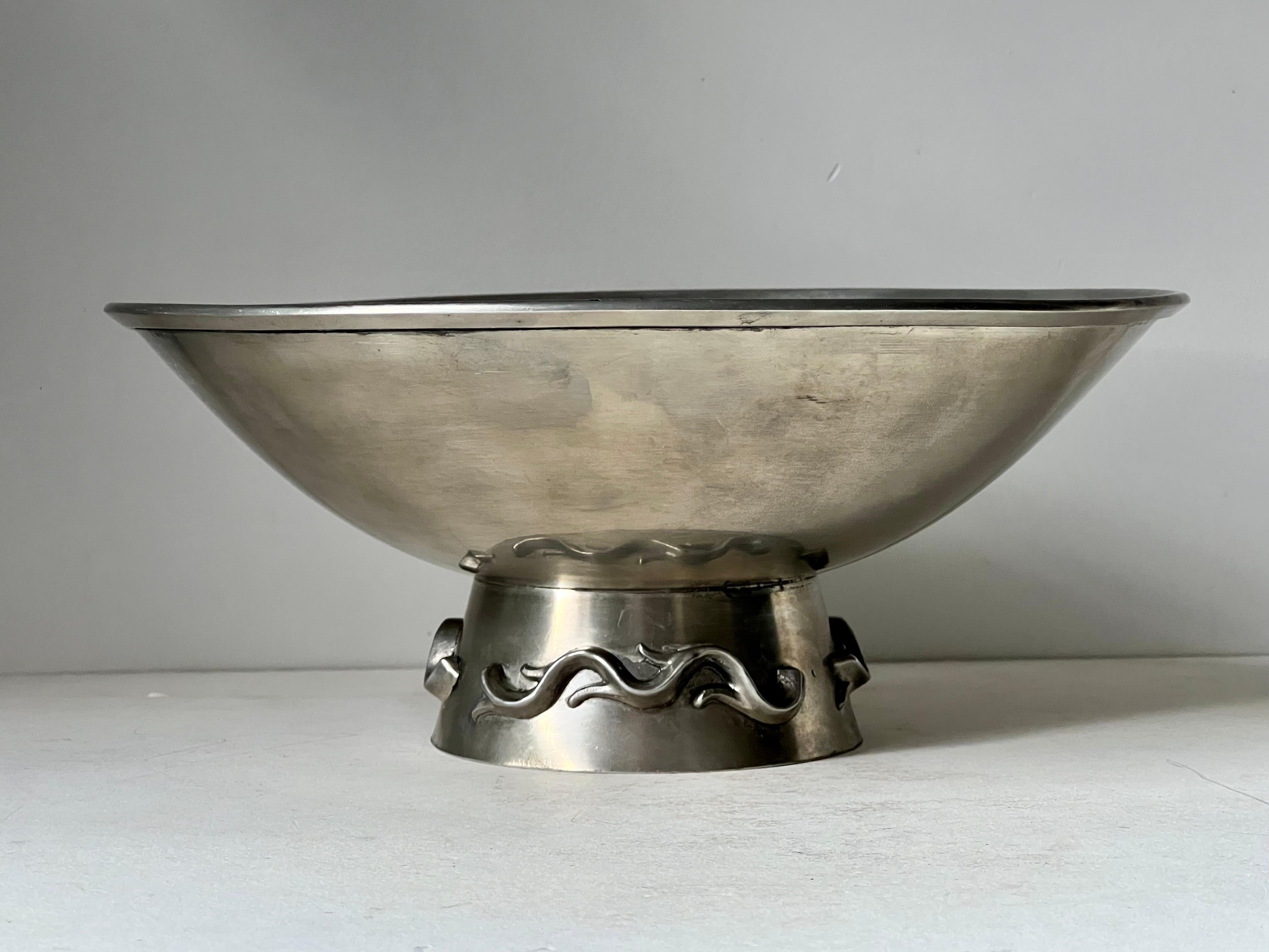 Mid-Century Modern Paavo Tynell  Silver Plated Bowl For Sale