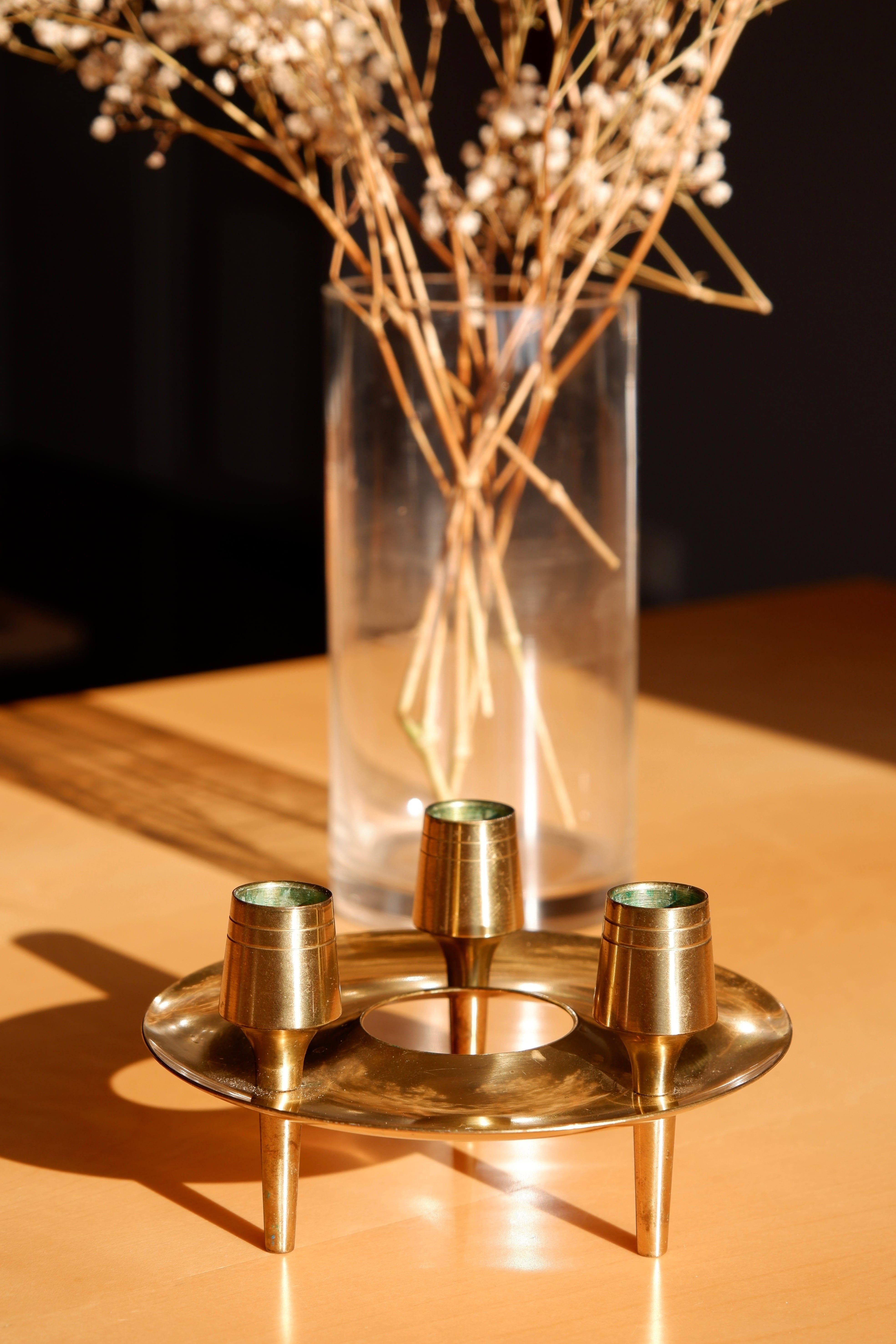 Paavo Tynell Brass Candle Holders for Taito For Sale 1