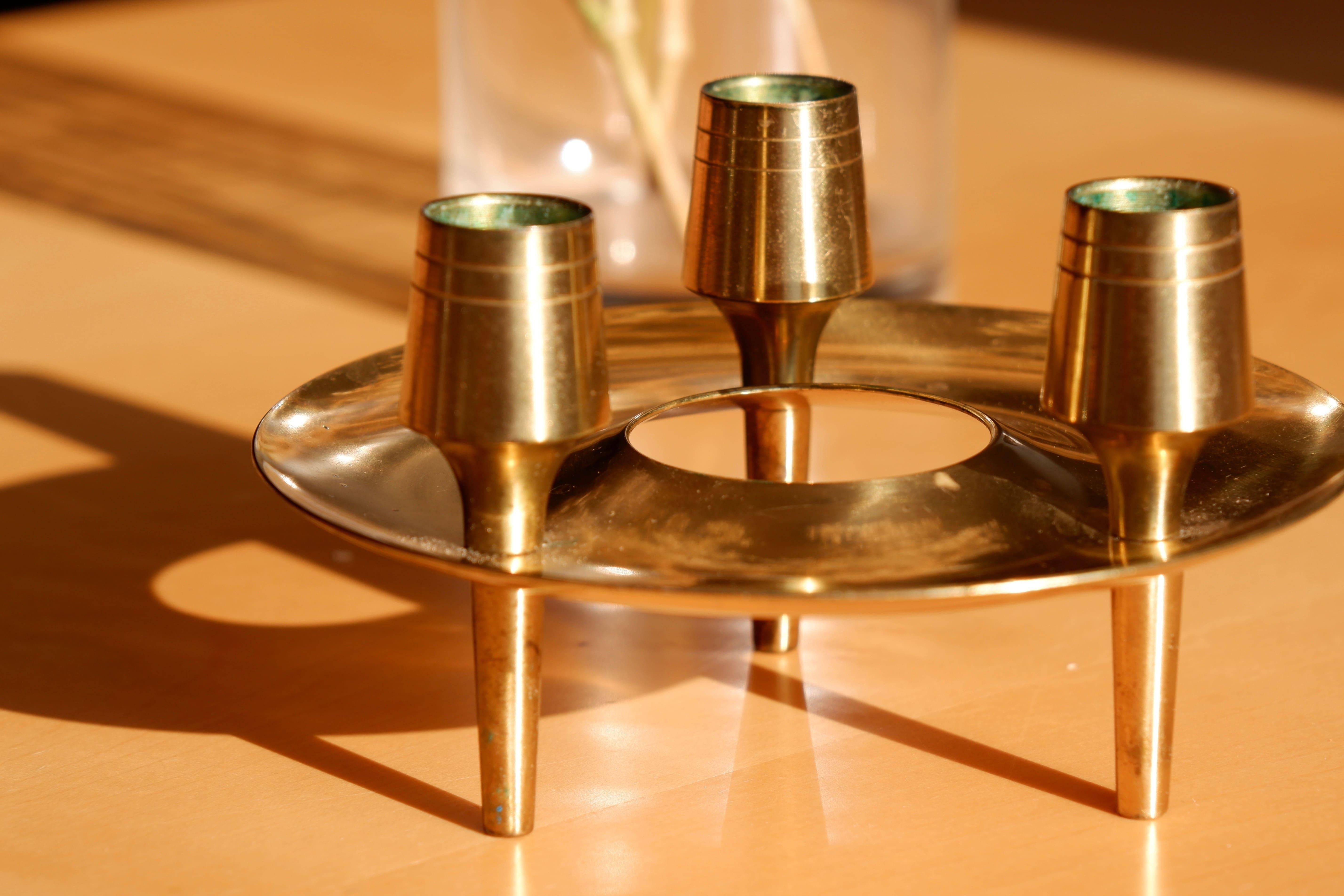 Paavo Tynell Brass Candle Holders for Taito For Sale 3