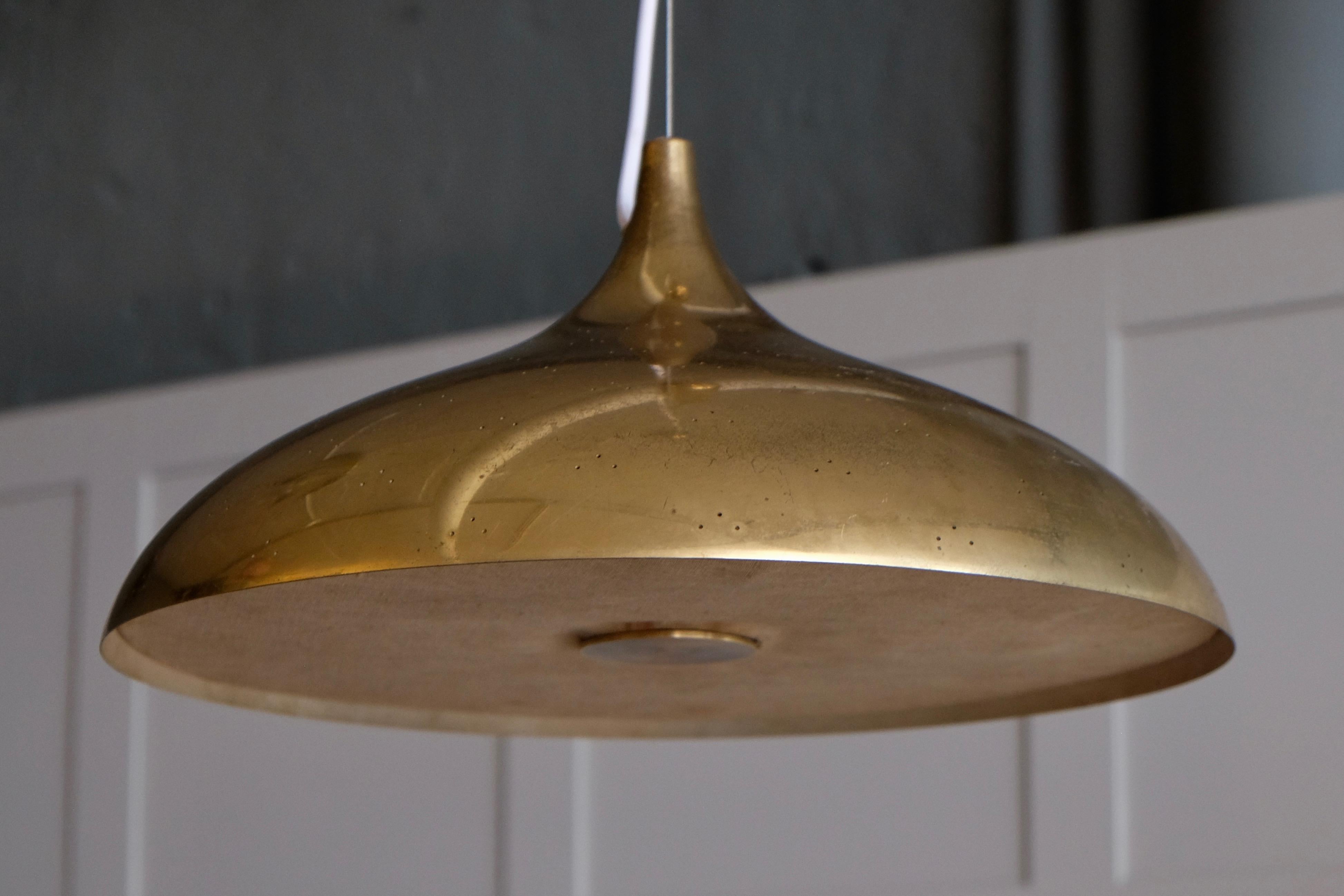 Finnish Paavo Tynell Brass Ceiling Lamp Model 1965A, 1950s