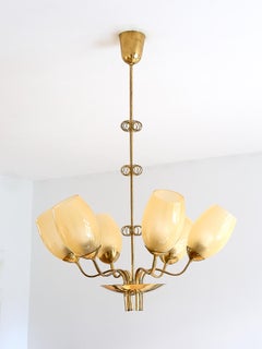 Paavo Tynell Brass Chandelier, Custom Design for Kuopio Hospital, Taito OY, 1949