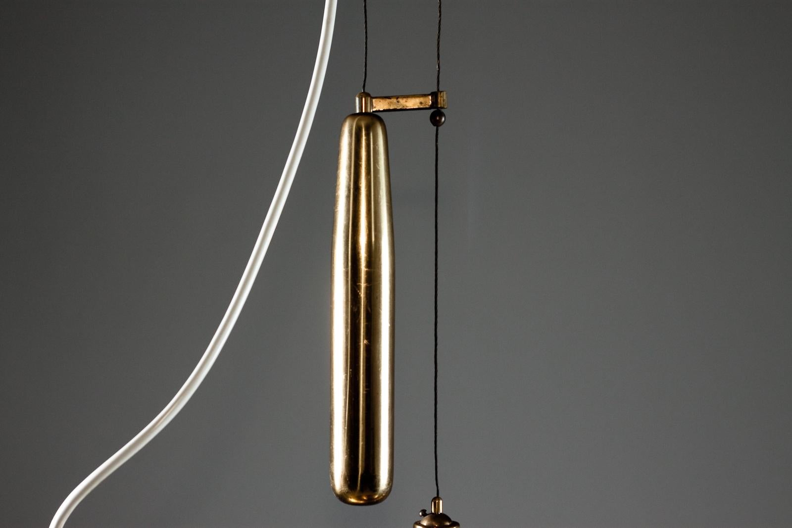 Paavo Tynell, brass counterweight light A1965 for TAITO Oy For Sale 5