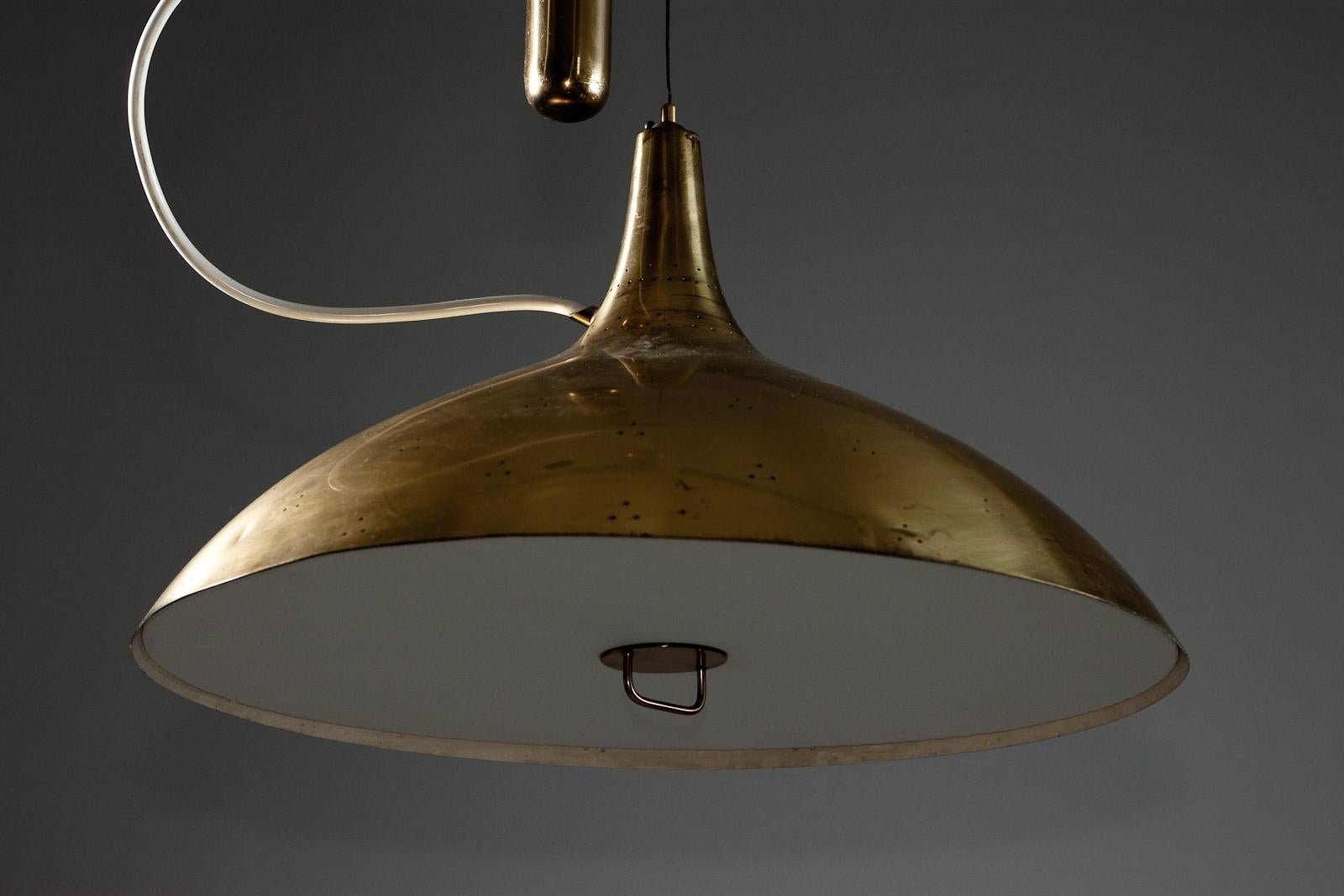 Scandinavian Modern Paavo Tynell, brass counterweight light A1965 for TAITO Oy For Sale