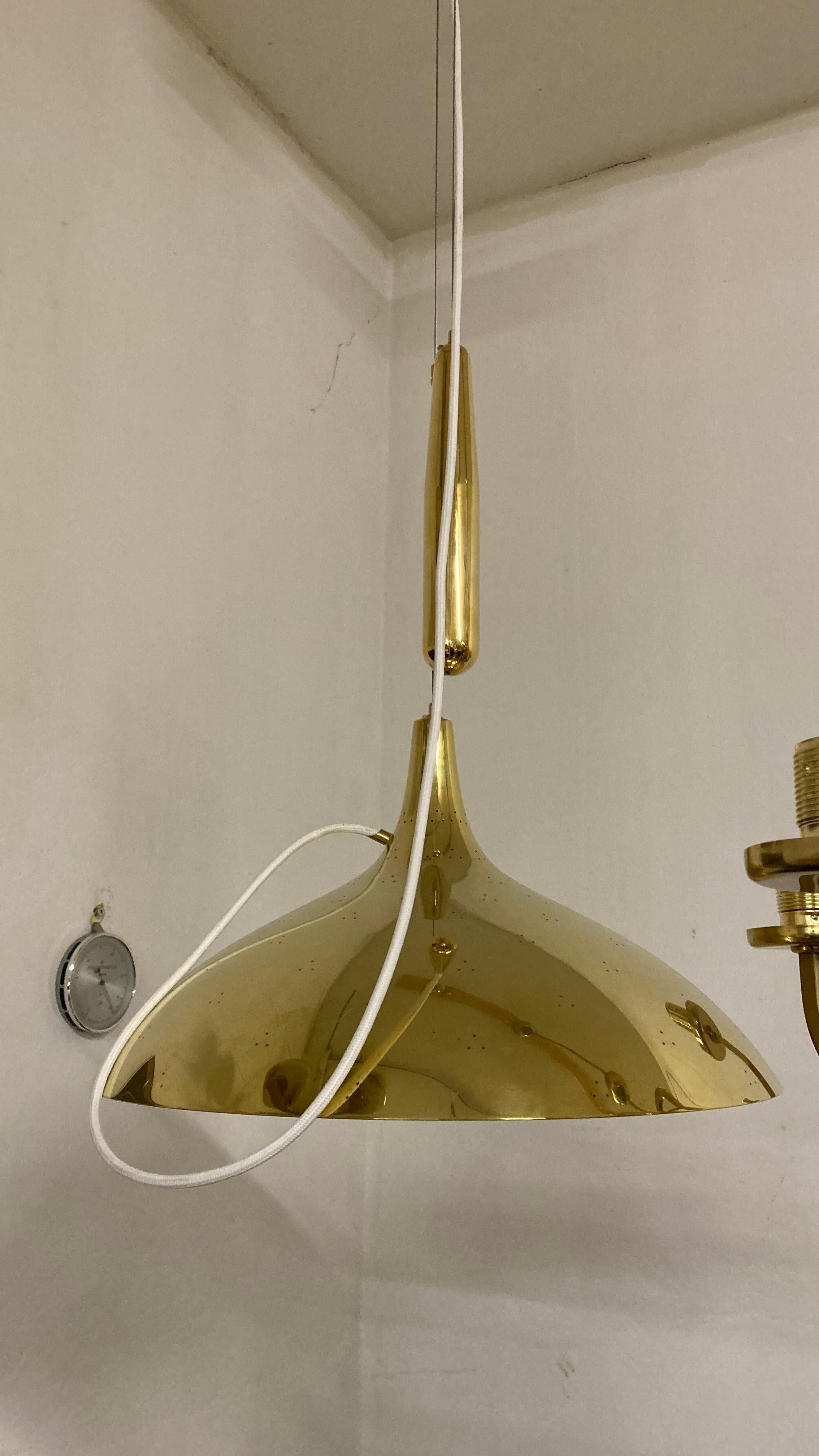 20th Century Paavo Tynell, brass counterweight light A1965 for TAITO Oy