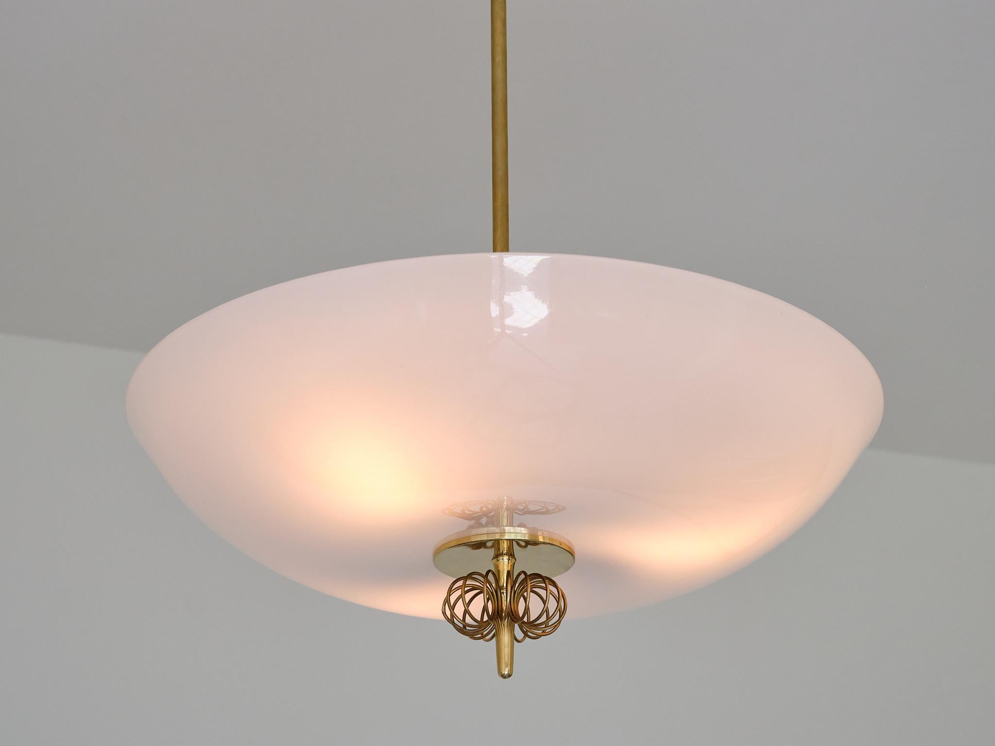 Paavo Tynell Brass Pendant Ceiling Light, Model 1088, Taito, Finland, 1940s For Sale 5