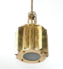 Paavo Tynell Brass Pendant Light Danish Modern Mid Century Rewired