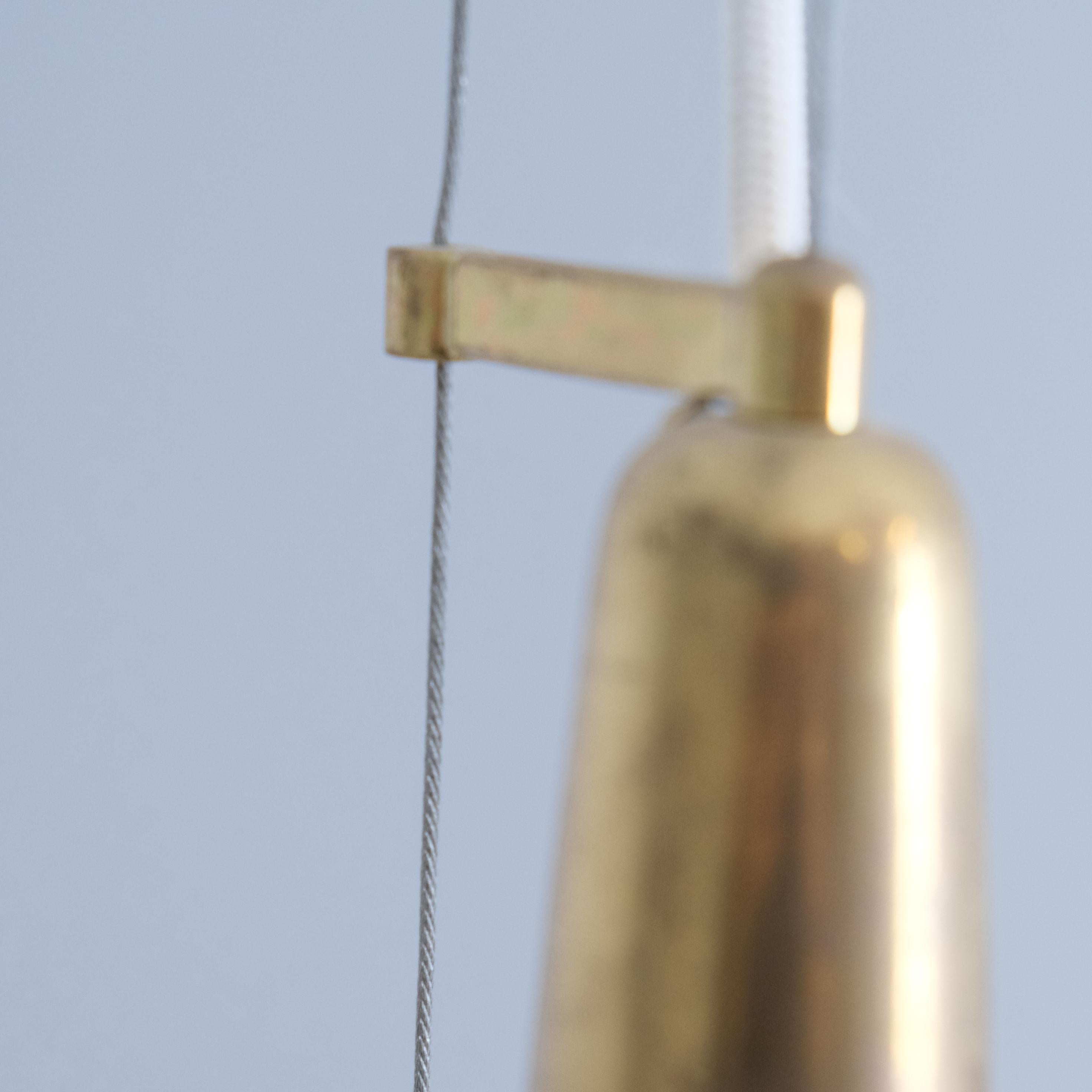 Lampada da soffitto regolabile traforata in ottone Paavo Tynell Model A1965, Idman 1950s in vendita 3