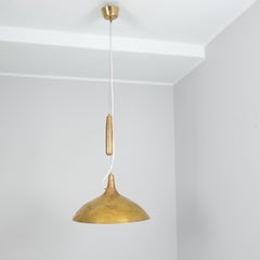 Paavo Tynell Brass Perforated Adjustable Ceiling Lamp Model A1965, Idman 1950s