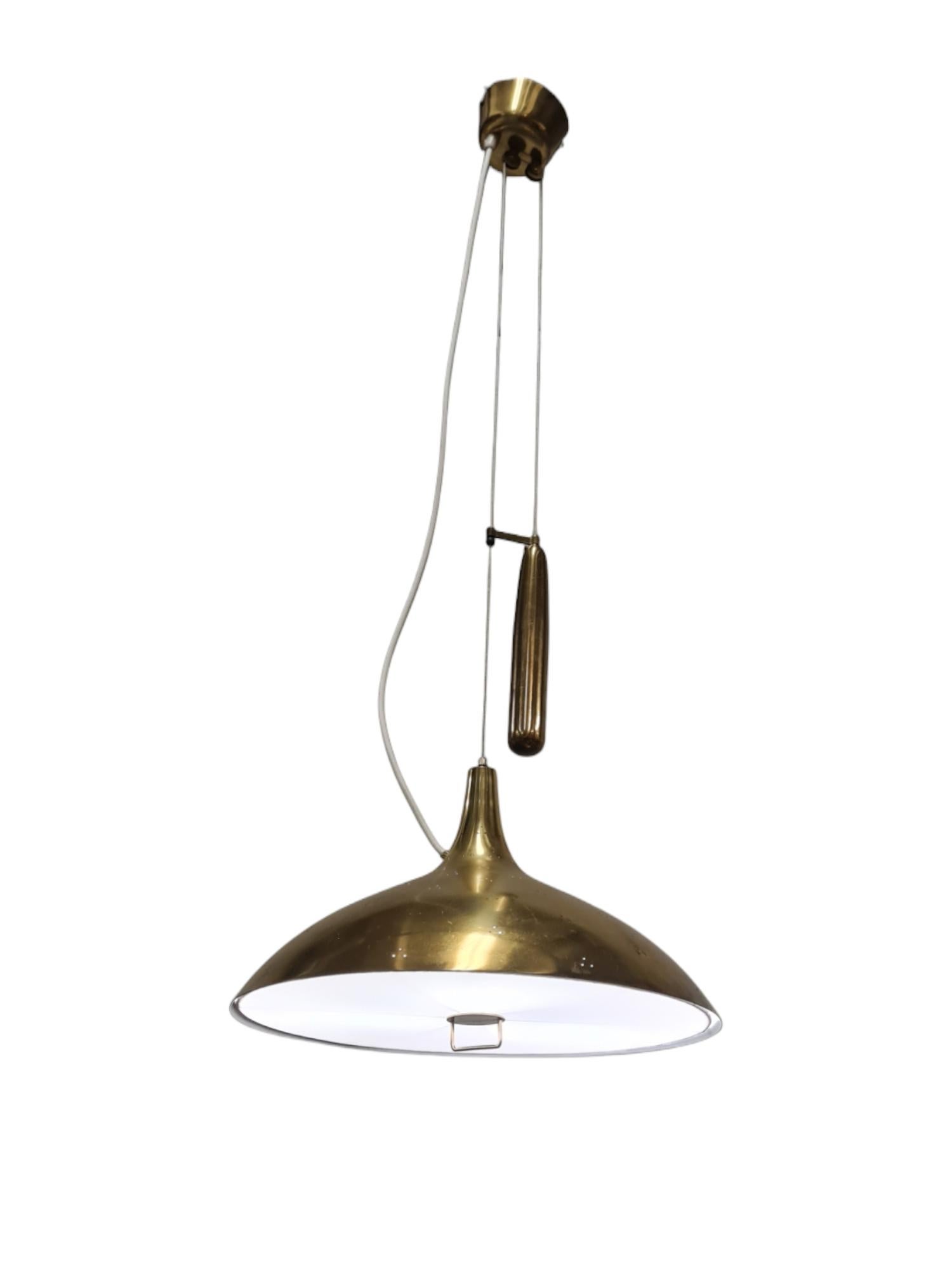 Lampada da soffitto regolabile in ottone Paavo Tynell Modello 1965, Taito 1950s in vendita 4