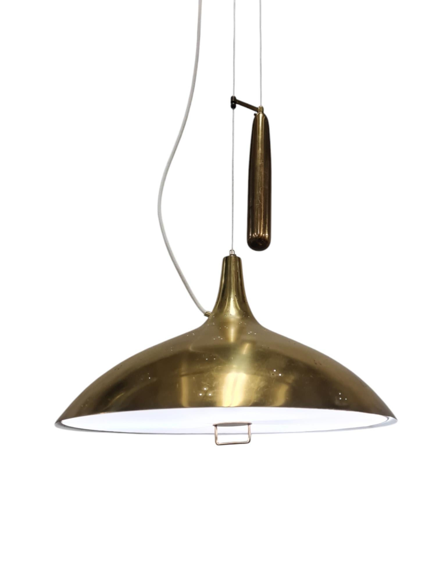 Lampada da soffitto regolabile in ottone Paavo Tynell Modello 1965, Taito 1950s in vendita 2