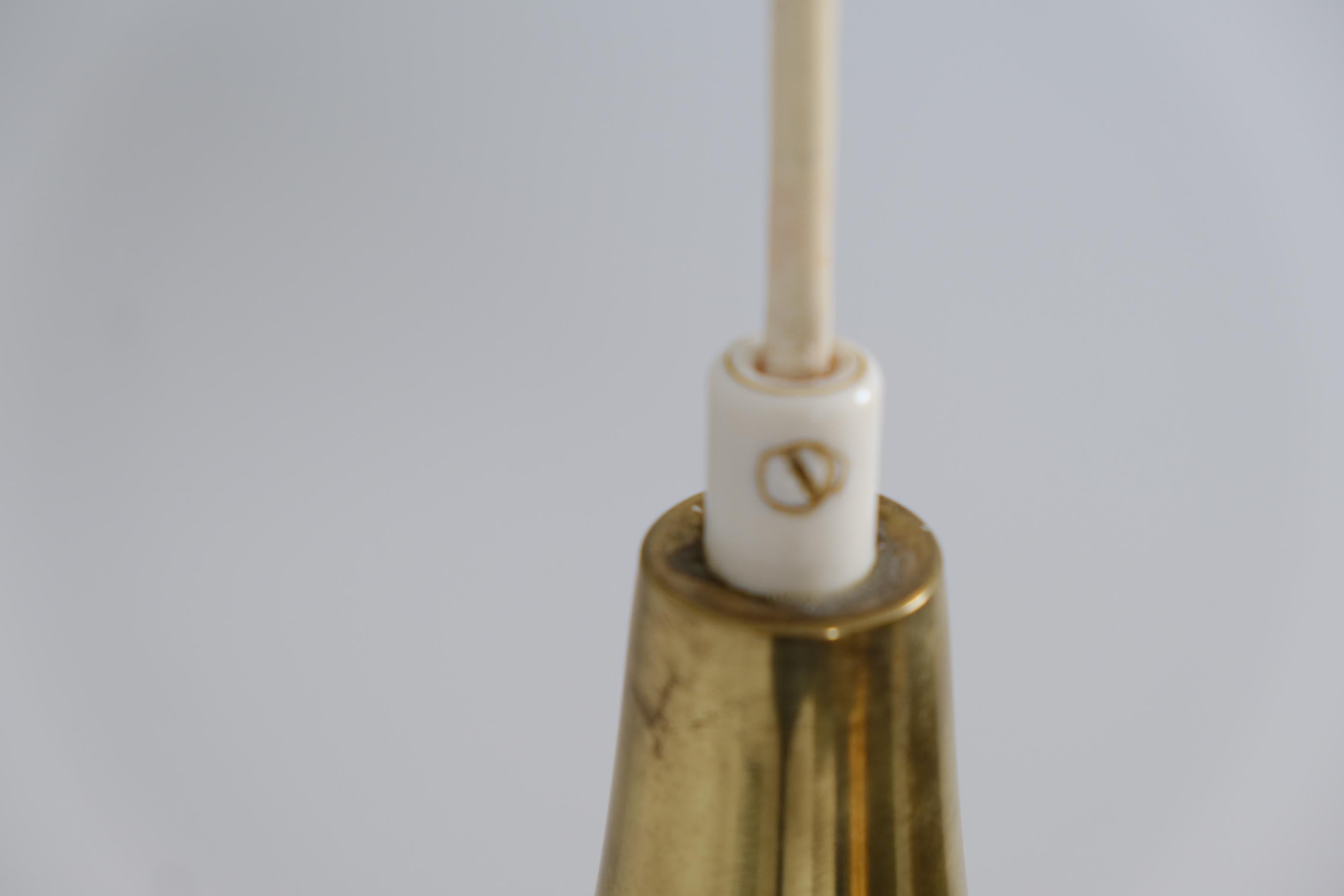 Paavo Tynell Brass Perfortated Ceiling Lamp Model 1965, Idman 1950s For Sale 1