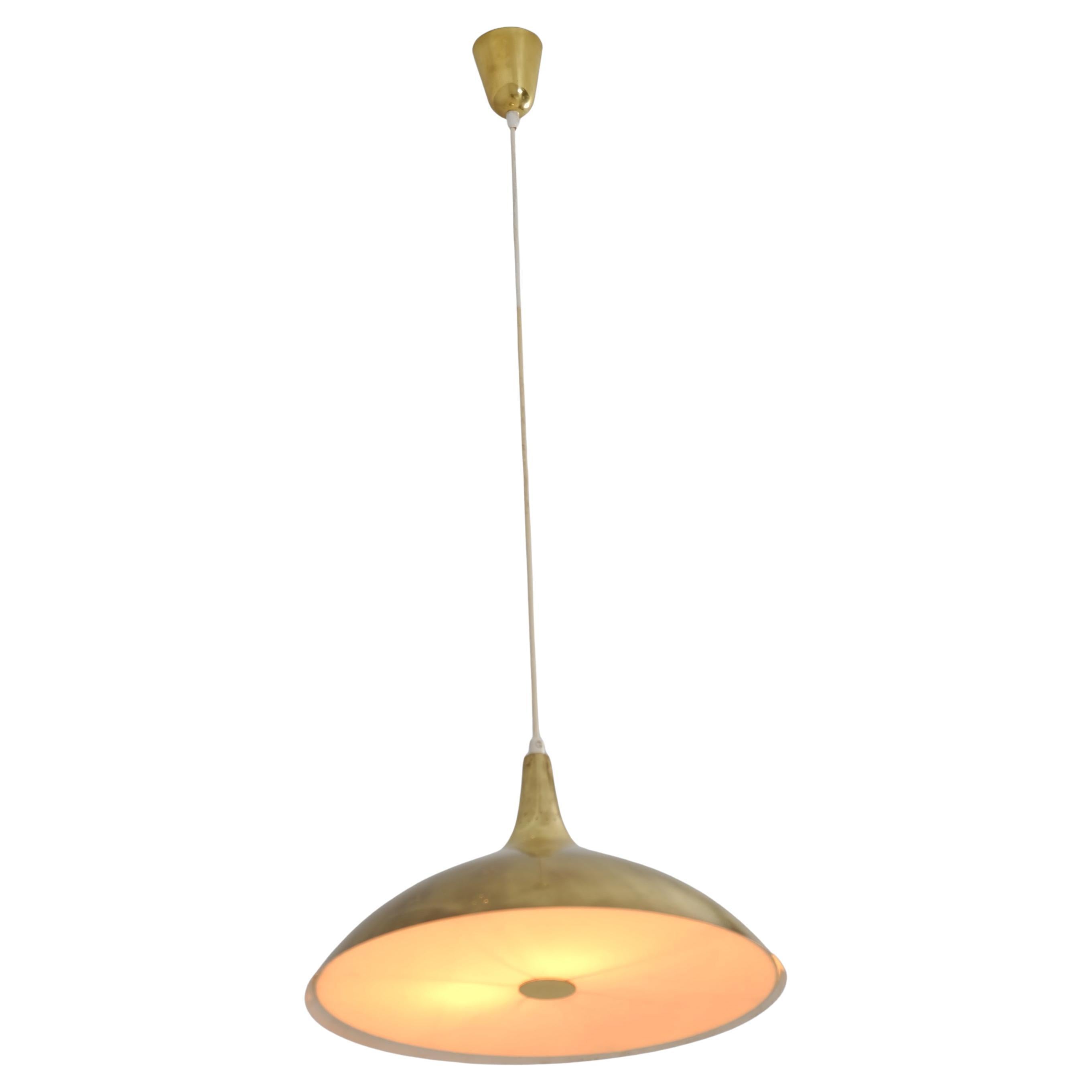 Paavo Tynell Brass Perfortated Ceiling Lamp Model 1965, Idman 1950s For Sale