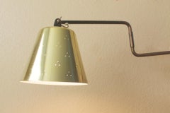 Paavo Tynell Brass Swing Arm Wall Lamp Taito Finland. 1950s Iconic Mid Century