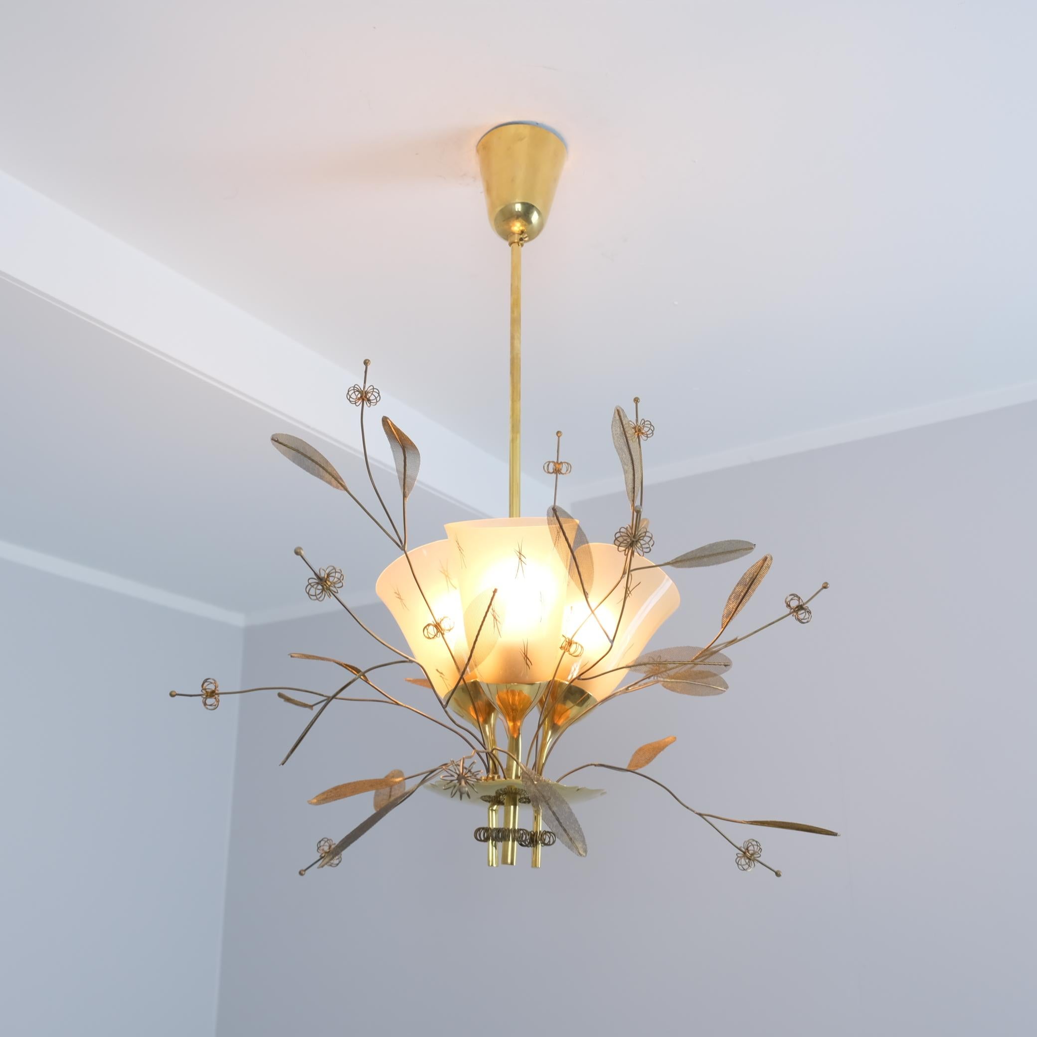 Finnish Paavo Tynell Bridal Bouquet Ceiling lamp 'Morsiuskimppu' 9029, Taito Oy 1950s For Sale