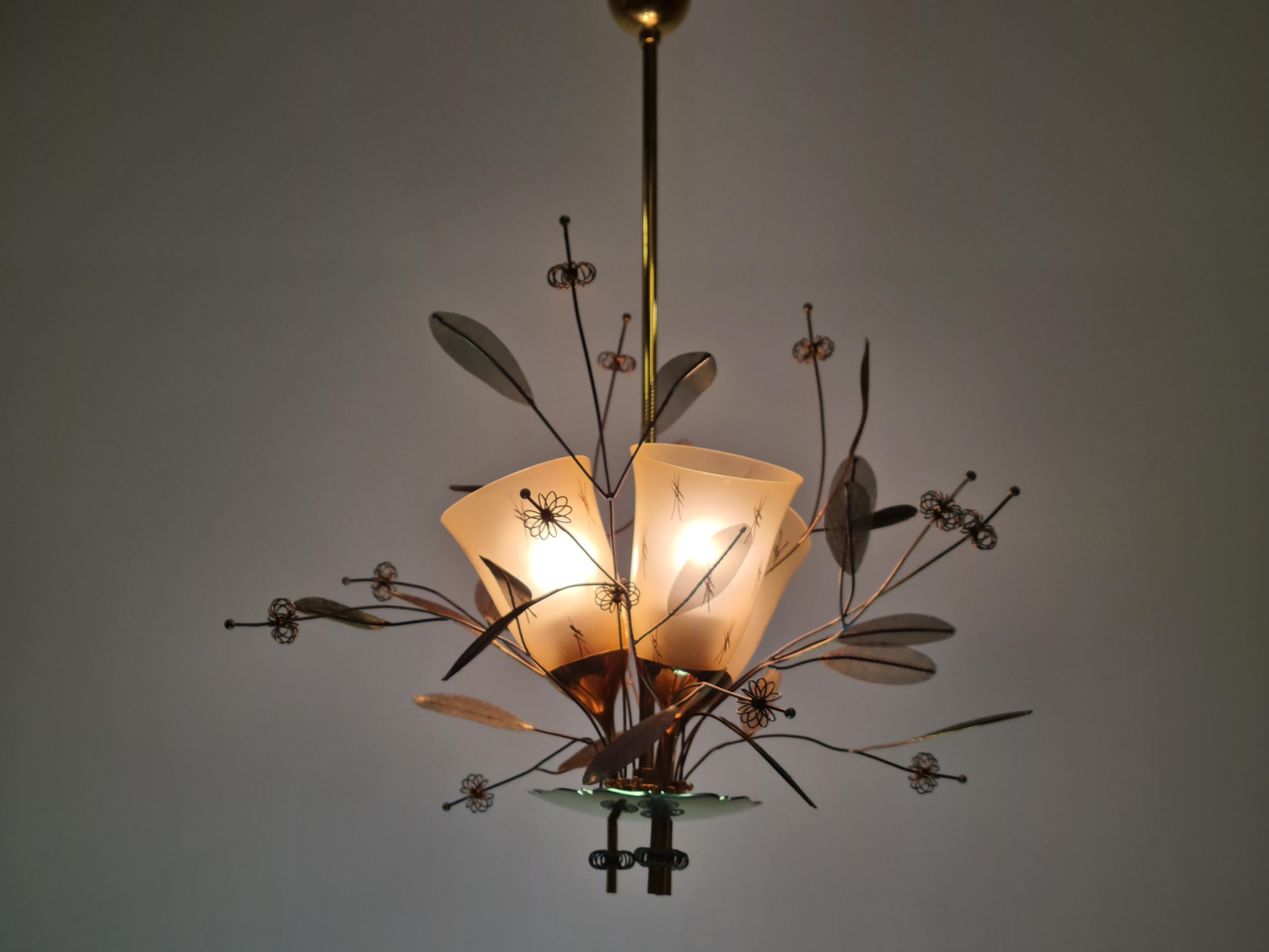 Paavo Tynell Bouquet de mariée Plafonnier 'Morsiuskimppu' 9029, Taito Oy années 1950 en vente 1