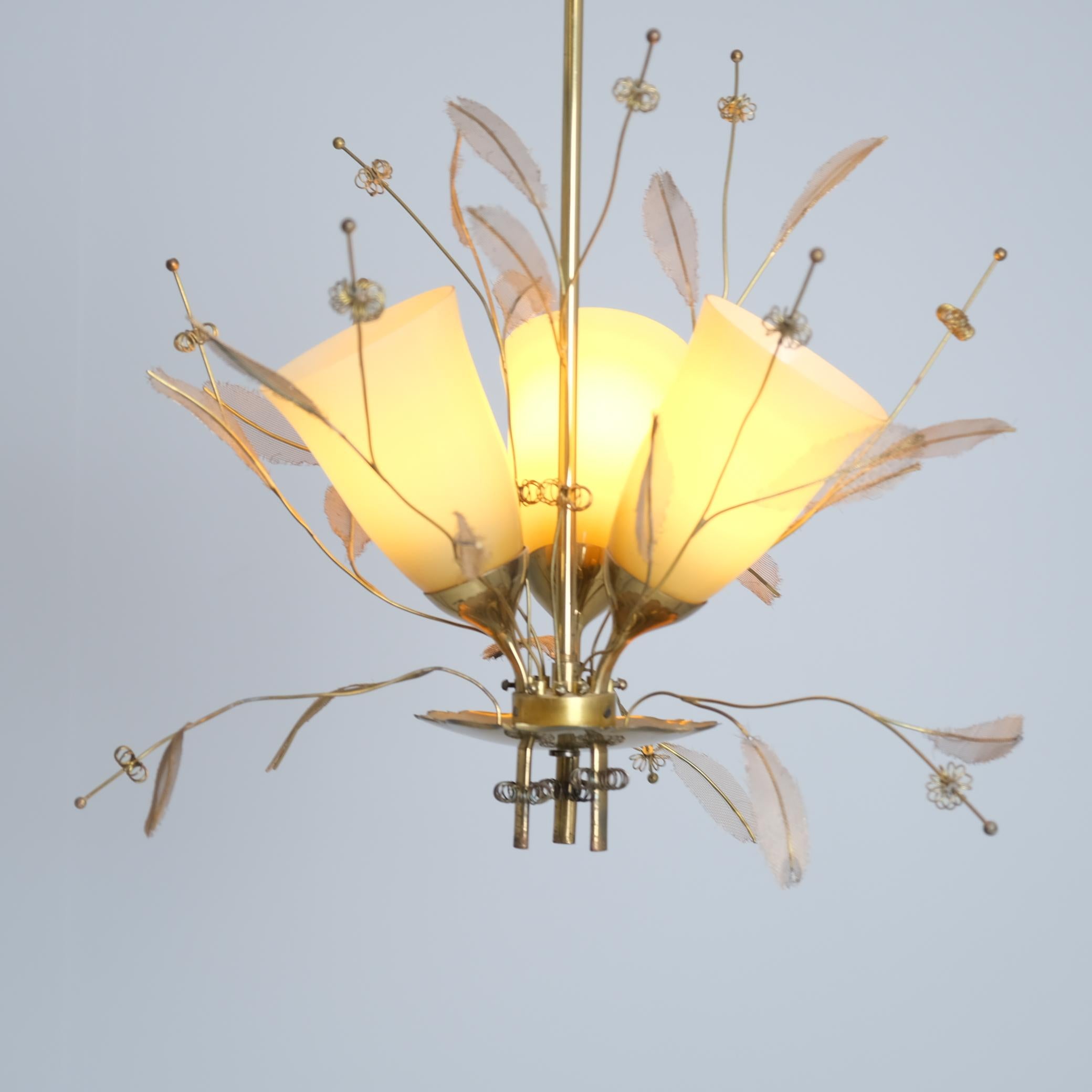 Laiton Paavo Tynell Lampe de plafond Bouquet de mariée 