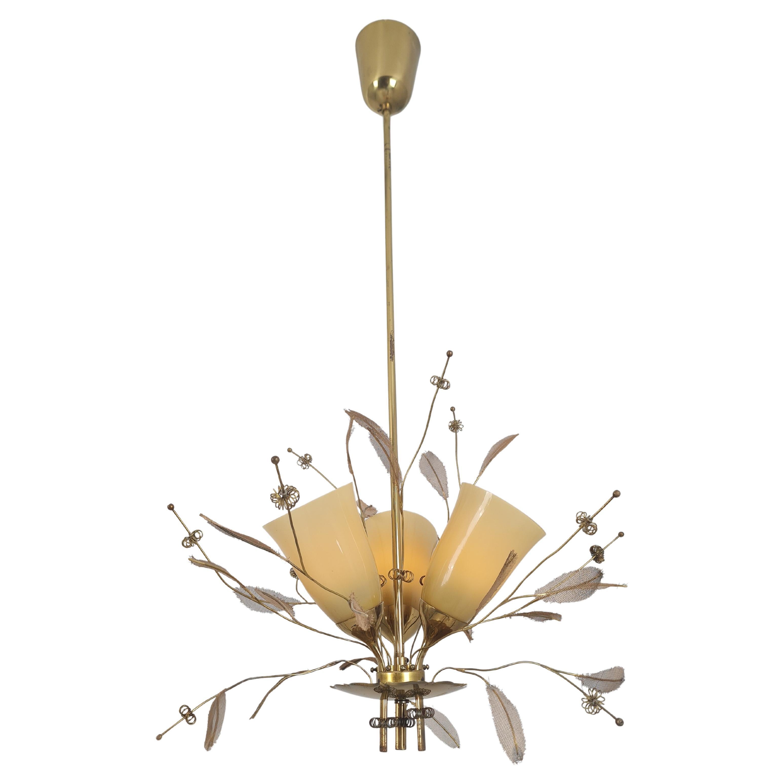 Paavo Tynell Lampe de plafond Bouquet de mariée "Morsiuskimppu" Modèle 9029, Taito années 1950