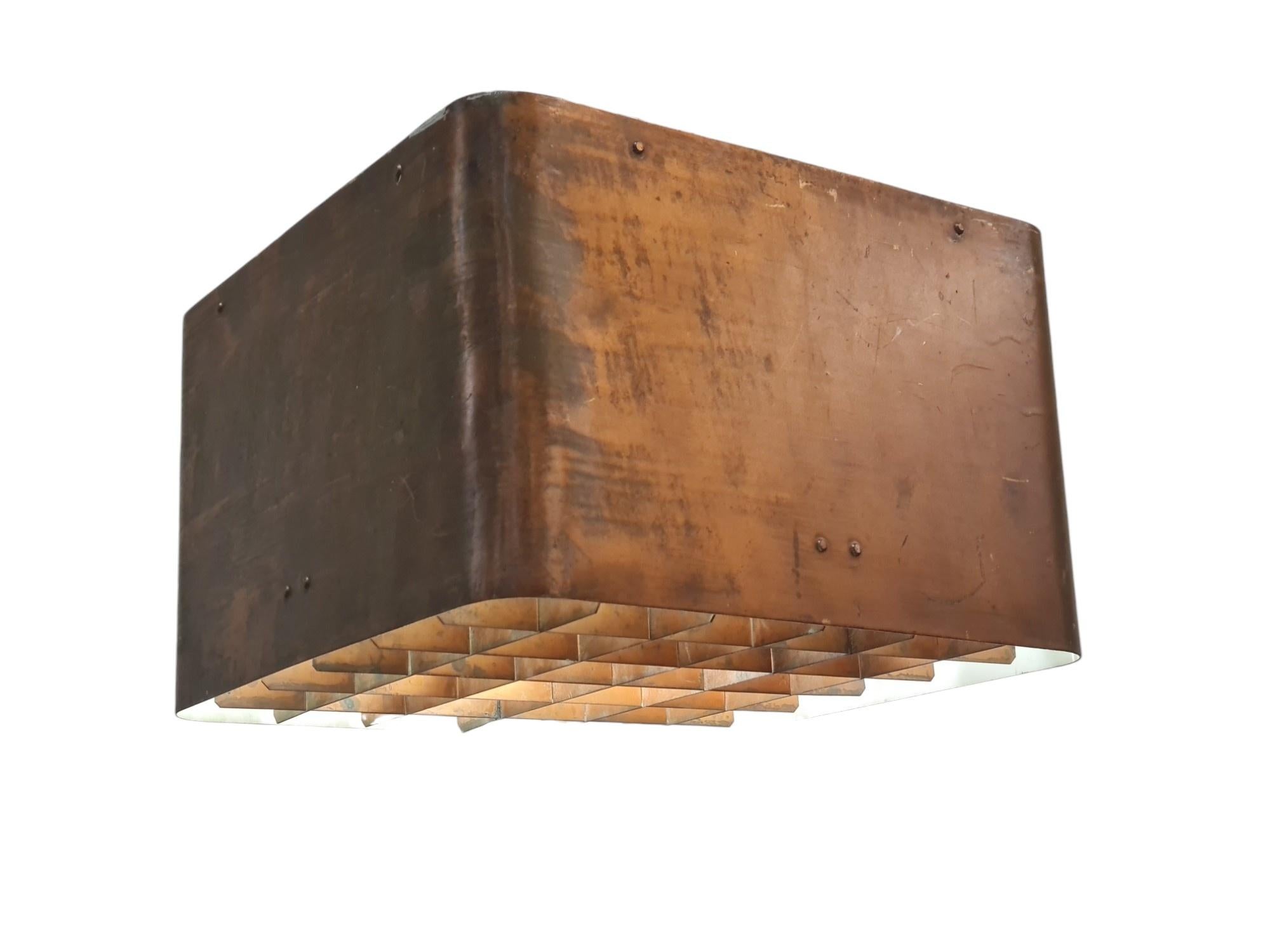 Finnish Paavo Tynell Ceiling Lamp 80648 in Copper, Idman 1950s For Sale