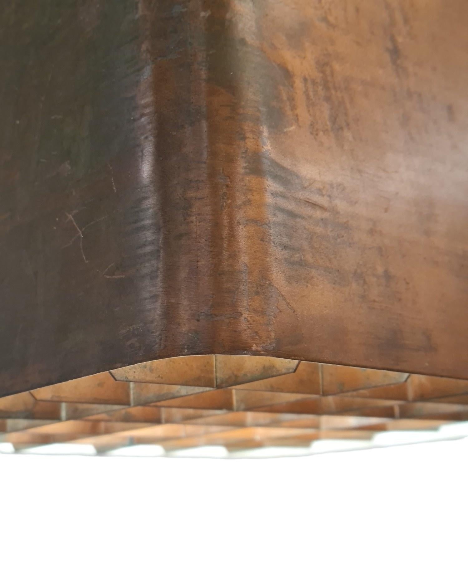 Paavo Tynell Ceiling Lamp 80648 in Copper, Idman 1950s In Good Condition For Sale In Helsinki, FI