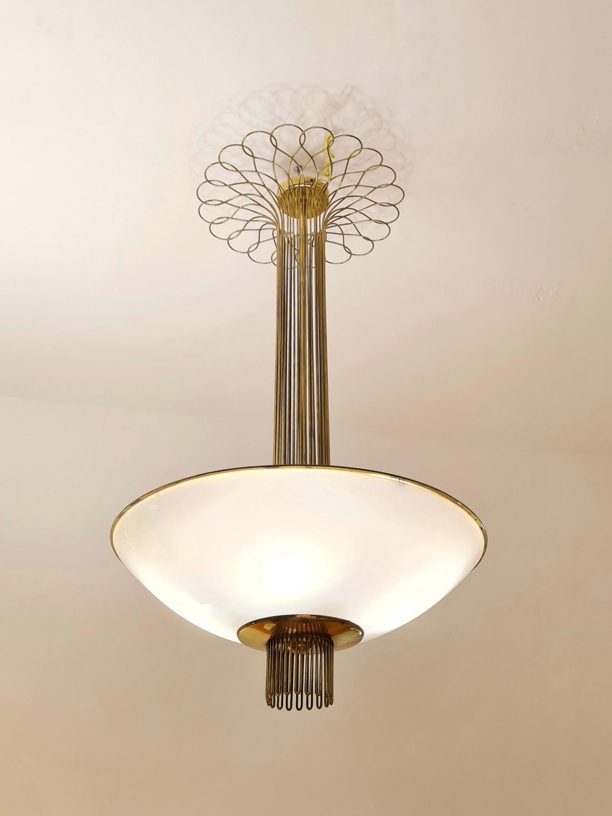 Provenance :- This beautiful ceiling lamp by Paavo Tynell was designed for the MTK seminar building `Northern Lights Street 9`. It was of course manufactured by Taito between 1950-1953. Paavo Tynell and Ilmari Tapiovaara designed the lightings and