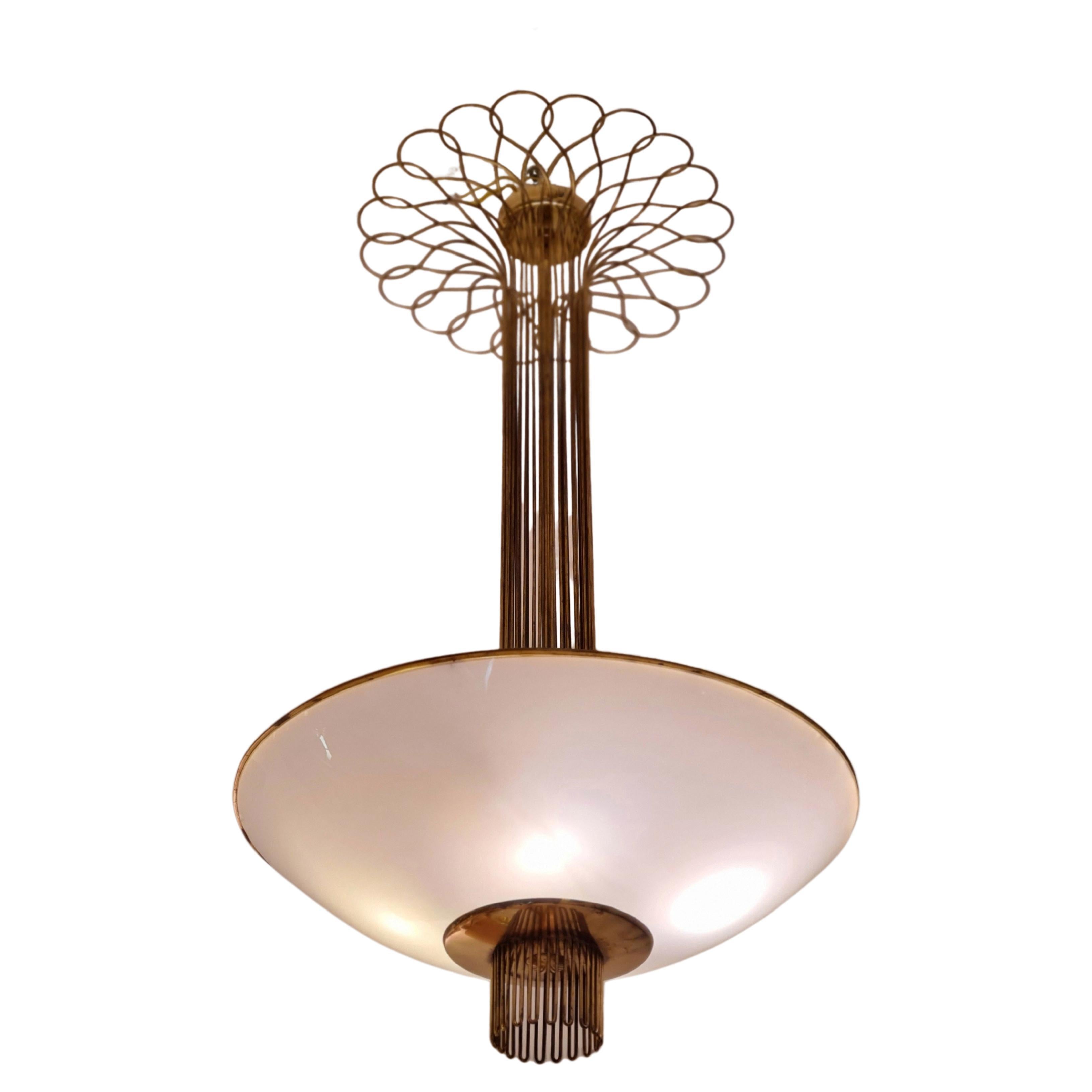 Paavo Tynell Ceiling Lamp In Brass And Glass