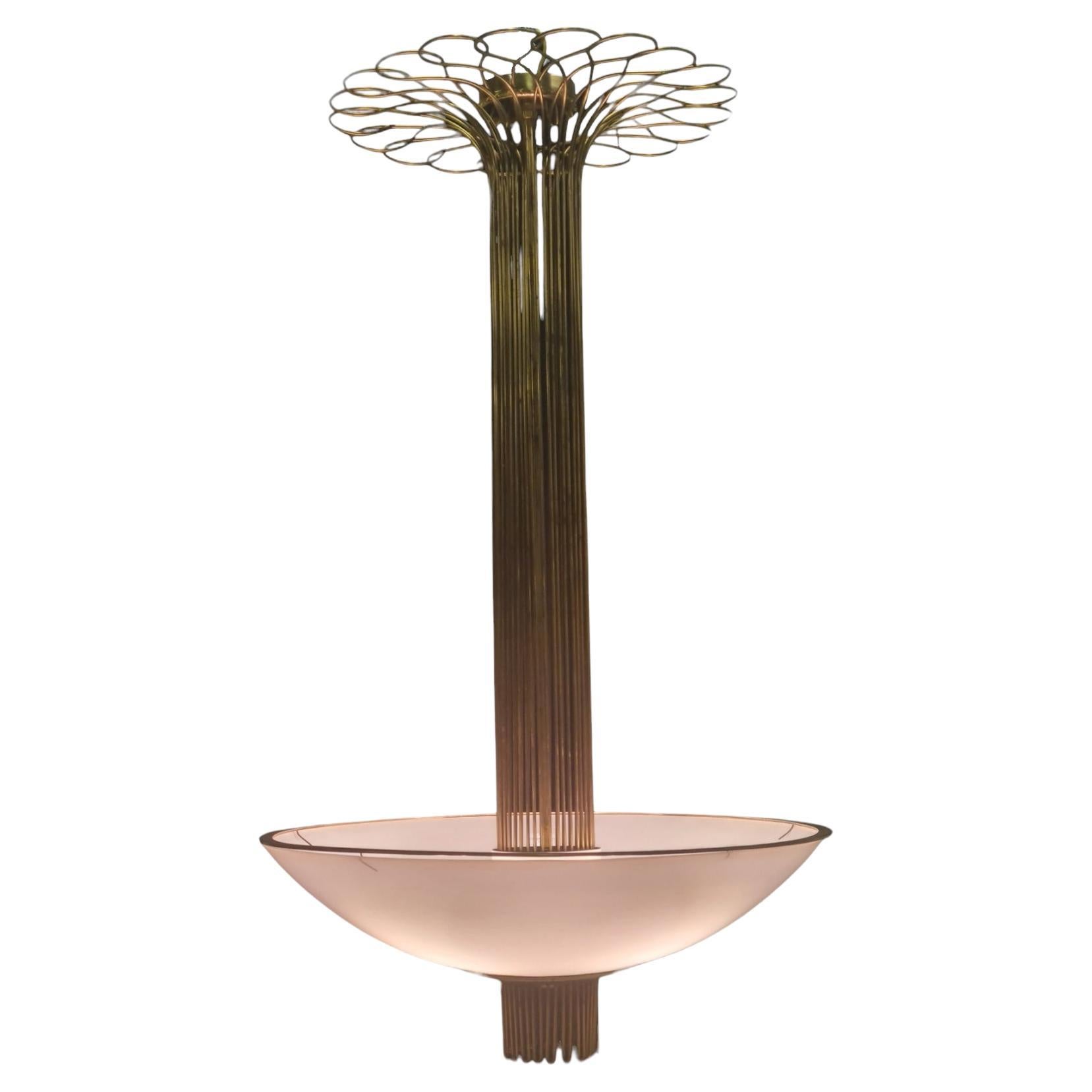 Provenance :- This beautiful ceiling lamp by Paavo Tynell was designed for the MTK (Central Union of Agricultural and Forestry Producers)  seminar building in the city of Espoo at `Northern Lights Street 9`, or `Revontulentis 9, 02100 Espoo) . It