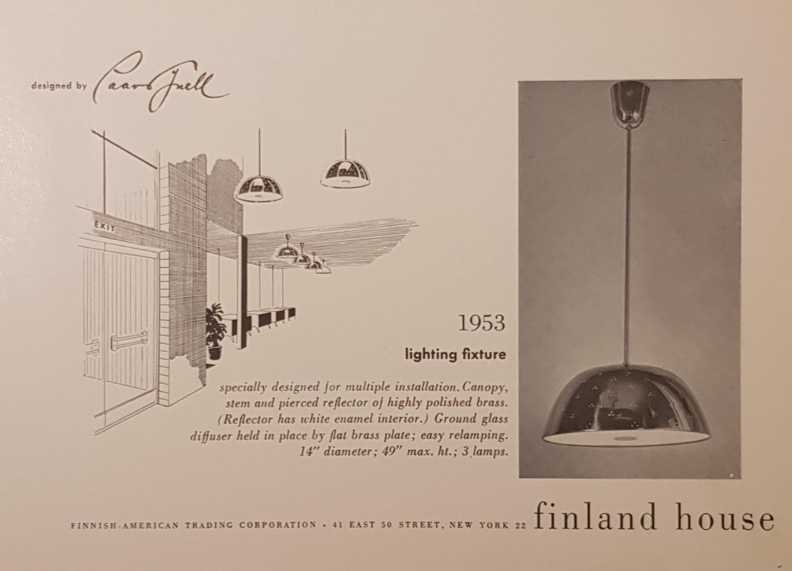 Paavo Tynell, Ceiling Lamp Model 1953, Taito Oy For Sale 4