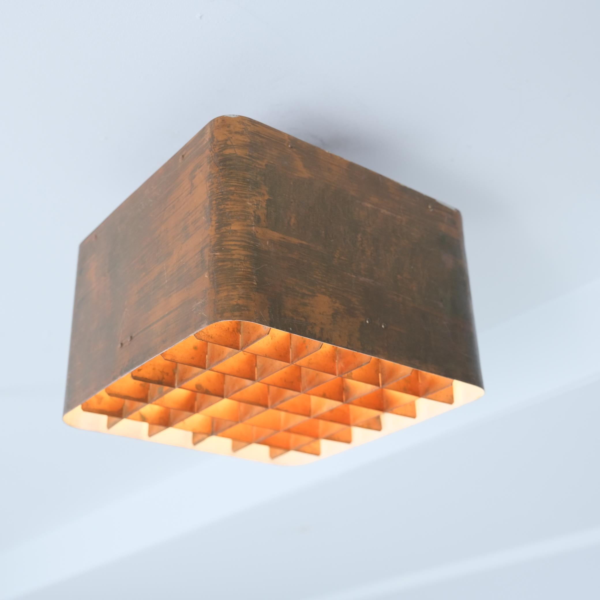 Lampada da soffitto Paavo Tynell modello 80648 in rame, Idman anni '50 in vendita 3